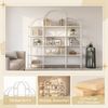 Weißes Regal 5-etagig, Bücherregal Modern 190cm, Stahlrohr Spanplatte,Wolkenform Deko,Stauraum Regal,einfach montierbar,Wohnzimmer Regal Bild 4