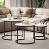 Couchtisch-Set Montreal Weiß/Schwarz 55 x 55 cm 3 Teile Vicco Bild 3