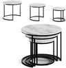 Couchtisch-Set Montreal Weiß/Schwarz 55 x 55 cm 3 Teile Vicco Bild 5