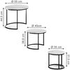Couchtisch-Set Montreal Weiß/Schwarz 55 x 55 cm 3 Teile Vicco Bild 2