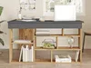 Vente-unique - LILEUL Büromöbel Holz, Platte GrauBeige - B 120 cm x H 72 cm x L 129 cm Bild 2