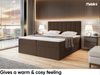 MEBLINI Boxspringbett ERLING 180x200 cm mit Bettkasten - H4/Braun Webstoff Polsterbett - Doppelbett mit Topper & Taschenfederkern-Matratze Bild 4
