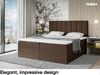 MEBLINI Boxspringbett ERLING 180x200 cm mit Bettkasten - H4/Braun Webstoff Polsterbett - Doppelbett mit Topper & Taschenfederkern-Matratze Bild 2