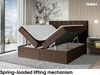 MEBLINI Boxspringbett ERLING 180x200 cm mit Bettkasten - H4/Braun Webstoff Polsterbett - Doppelbett mit Topper & Taschenfederkern-Matratze Bild 3