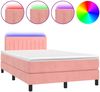 vidaXL Boxspringbett mit Matratze & LED Rosa 120x190 cm Samt 3270170 Bild 2