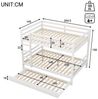 TavilaEcon Etagenbett Kinderbett, Jugendbett, Holzbett, Dreibett mit hoher Geländer, mit Ausziehbett und Treppe, 90x190cm & 140×200cm Bild 4