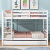 TavilaEcon Etagenbett Kinderbett, Jugendbett, Holzbett, Dreibett mit hoher Geländer, mit Ausziehbett und Treppe, 90x190cm & 140×200cm Bild 2
