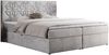 Boxspringbett, Doppelbett mit Multipocket-Matratzen und Topper, dekoratives Kopfteil - LEILA - 200 x 200 cm - Hellgrau Velours - H4 Bild 3