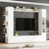 Merax Wohnwand, Vitrinen Türanschlag wechselbar,(Set, 4-St), Kompaktwohnwand mit viel Stauraum, TV-Schrank, Vitrine, Aufbewahrungsschrank, speziell für das Wohnzimmer, Weiß Bild 5