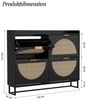 FiveWillowise Schuhschrank Schuhschrank Schmal, Schuhkipper mit Verstellbar, Holz Schuhregal mit 4 Klappen, 120 x 24 x 95.5 cm, Schwarz Bild 2