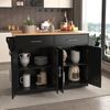 Servierwagen mit klappbarer Tischplatte, 120x46(70)x91 cm, Schwarz, mit Rollen und austauschbaren Holzbeinen, ideal für Küche und Esszimmer Bild 3