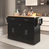 Servierwagen mit klappbarer Tischplatte, 120x46(70)x91 cm, Schwarz, mit Rollen und austauschbaren Holzbeinen, ideal für Küche und Esszimmer Bild 2