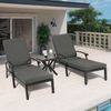 Lounge Patio Stuhl mit verstellbarer Rückenlehne, Aluminiumrahmen, Kreuzgewebe, dickem Baumwollkissen für Garten & Terrass,Grau Bild 3