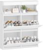 Hzuaneri Schuhschrank für 20 Paar, 4 Klappen, Weiß, 100 x 24 x 124,5 cm Bild 2