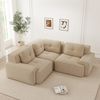 Modulares Ecksofa H 69 x T 177 x B 104 cm aus Cord in Beige, rahmenloses Design Bild 2