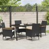 vidaXL Garten Essgruppe mit Kissen 5 pcs Schwarz Poly-Rattan 3379844 Bild 4
