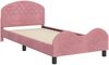 vidaXL Kinderbettgestell mit Kopfteil Rosa 90 x 200 cm Samt 42011130 Bild 4