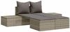 vidaXL Doppel-Sonnenliege mit Kissen Grau Poly Rattan 368391 Bild 2