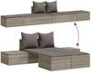 vidaXL Doppel-Sonnenliege mit Kissen Grau Poly Rattan 368391 Bild 3