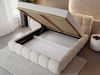 GRAINGOLD Modo Polsterbett 160x200, Doppelbett mit Kopfteil, groß Stauraum, Bouclé-Stoff, Beige Bild 5