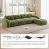 Ecksofa Modular Grün aus Chenille, rahmenloses 4-Sitzer Sofa mit Hocker, hautfreundlich und formstabil,76x358x171 cm Bild 5