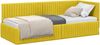 vidaXL Eckbettgestell mit Kopfteil Gelb 80 cm x 200 cm Samt 42016252 Bild 2