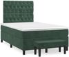 vidaXL Boxspringbett mit Matratze Dunkelgrün 120x200 cm Samt 3138016 Bild 2