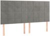 vidaXL Boxspringbett mit Matratze Hellgrau 160x200 cm Samt 3137851 Bild 5