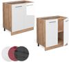 Küchenunterschrank Fame-Line Weiß Hochglanz 80 cm mit Regal, ohne Arbeitsplatte Vicco Bild 5