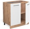 Küchenunterschrank Fame-Line Weiß Hochglanz 80 cm mit Regal, ohne Arbeitsplatte Vicco Bild 4