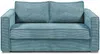 Vente-unique - LORETO Sofa SamtStoff Blau - B 223 cm95 cm x H 90 cm x L 195 cm Bild 2