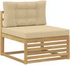 vidaXL Outdoor-Sofagarnitur 6 pcs Weiß und Beige 3390058 Bild 3
