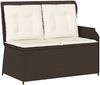 vidaXL Gartenbank Verstellbar mit Kissen Braun Poly Rattan 368938 Bild 2