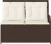 vidaXL Gartenbank Verstellbar mit Kissen Braun Poly Rattan 368938 Bild 4