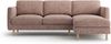 Micadoni Ecksofa Eden Groß 3-Sitzer Rechts Strukturierter Stoff Rosa Melange Bild 1