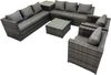 Fimous Dark Mixed Grey Rattan Gartenmöbel Set Ecksofa 2 Tische mit 2 Stühlen Bild 2