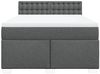 vidaXL Boxspringbett mit Matratze Dunkelgrau 140x200 cm Stoff 3285926 Bild 4