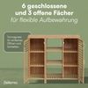Bellamio 'Newa' Badezimmer Schrank, Bambus, natur, 87x33x100 cm, Badschrank mit 9 Ablagefächern Bild 5
