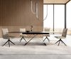 Esstisch Edge 200-300x100 Keramik Laminam®Noir Desir Braun V-Gestell Flachstahl Schwarz ausziehbar Bild 2