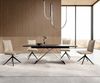 Esstisch Edge 200-300x100 Keramik Laminam®Noir Desir Braun V-Gestell Flachstahl Schwarz ausziehbar Bild 5