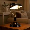 RGB LED Tischleuchte, Bankerlampe, schwarz gold, H 34 cm Bild 4