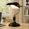 RGB LED Tischleuchte, Bankerlampe, schwarz gold, H 34 cm Bild 5