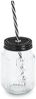 ZELLER 19653 Trinkglas 480 ml mit Metalldeckel und Strohhalm, ca. Ø 8 x 13 cm Bild 1