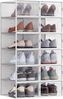 Songmics Schuhboxen, 12er Set, Schuh-Organizer aus Kunststoff, faltbar und stapelbar, für Schuhe bis Größe 44, transparent-weiß LSP12SWT Bild 5
