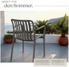 tectake Gartenstuhl Balkonstuhl, stapelbar, 47 x 58 x 80,5 cm, Belastbarkeit 110 kg (Terrassenstuhl Alcudia für Außen in Antrazit, 6 St), wetterfest und UV-beständig, pflegeleicht, rutschfeste Gummischoner Bild 4