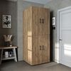 ROOMART Waschmaschinenschrank Dora für Trockner & Waschmaschine, in 4 Farben, mit Türen & Ausziehbrett (Eiche) Bild 2