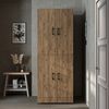 ROOMART Waschmaschinenschrank Dora für Trockner & Waschmaschine, in 4 Farben, mit Türen & Ausziehbrett (Eiche) Bild 4