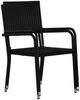 vidaXL Garten-Essstühle 6 Stk. Stapelbar Schwarz Polyrattan 318702 Bild 4