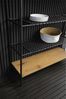 Bücherregal 110 x 34 x 129 cm Metall Schwarz aus MDF Natur mit Polyrattanböden Bild 3