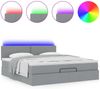 vidaXL Ottoman-Bett mit Matratze & LEDs Hellgrau 160x200 cm Stoff 3312236 Bild 5